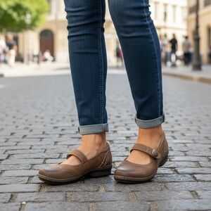 Brown Leather Mary Jane Shoes